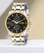 judge premium silver golden chronograph dial black gold two tone watch