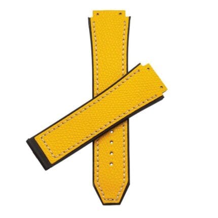Hublot Watches 25mm Yellow Color Leather Strap - Compatible for Hublot Big Bang & King Power Models