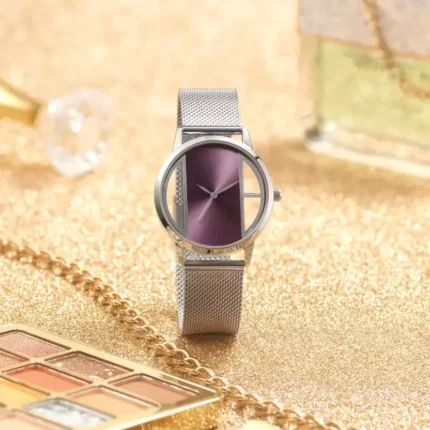 Judge Runway Purple Dial Silver Strap Analog Watch - For Women JYGDF56