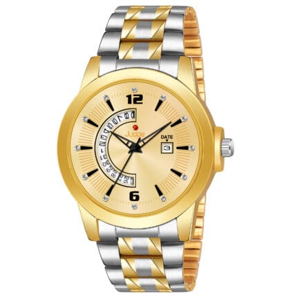 Judge GOLDEN DIAL TWO TONE CHAIN DATE CHRONO WORKING WATER RESIST Analog Watch For Men