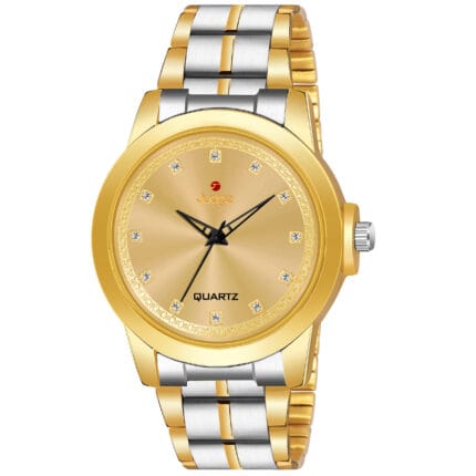 Vers-07ach Two Tone Silver Golde Dimond Dial Premium Xpensive Watch Under399 Analog Watch - For Men
