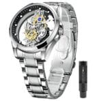 Skeleton Silver Golden Two Tone Chronological Water Resist Trending Analoge Analog Watch - For Men & Women SKELETON-117