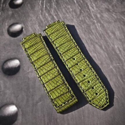Hublot Watches 25mm Green Color Croco Leather Strap - Compatible for Hublot Big Bang & King Power Models