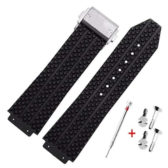 Hublot Big Bang & King Power 25mm Black Silicon Watch Strap Kit Hublot Big Bang & King Power 25mm Black Silicon Watch Strap Kit