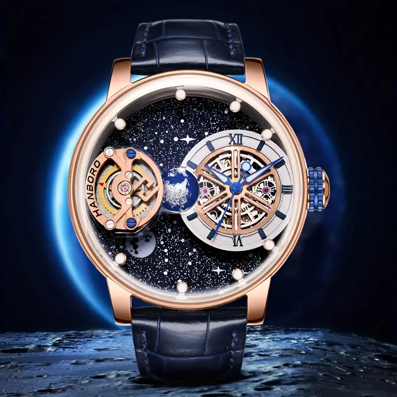 Judge Automatic Multifunction Transparent Attractive Play Mechanical Chronograph Watch for Men's