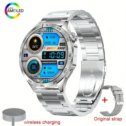 Judge ONEGRA New 1.43-inch Men's Smart Watch For Men's (Silver Steel Strip Watch)