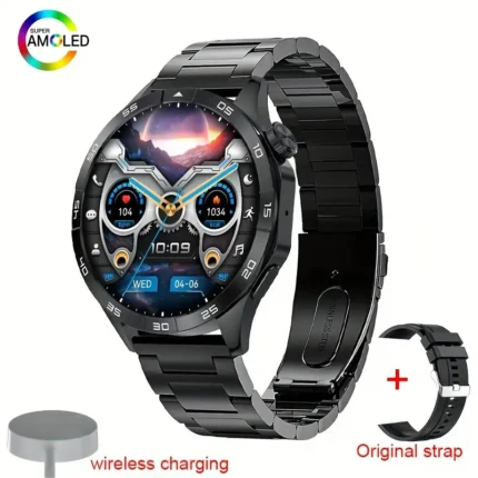 Judge ONEGRA New 1.43-inch Men's Smart Watch For Men's (Silver Steel Black Watch)