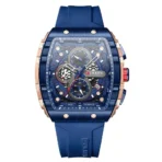 Judge Skeleton dial new fancy fashion Chronograph multifunction blue copper case blue plastic strap watch