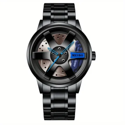 Judge Men's Quartz Watch, Round Circle Case Stainless Steel Wristwatch For Men