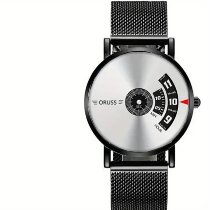Judge New men's watch high-grade handsome fashion (Black Strap White)