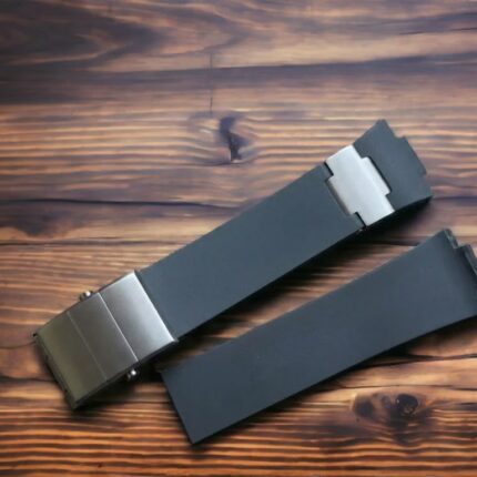 Ulysse Nardin 25x12mm Rubber Strap (Black) Compatible