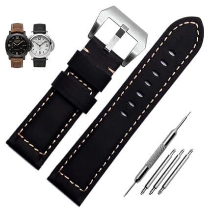 Judge Leather Watch Bands for Men, Vintage Top Grain Leather Watch Strap
