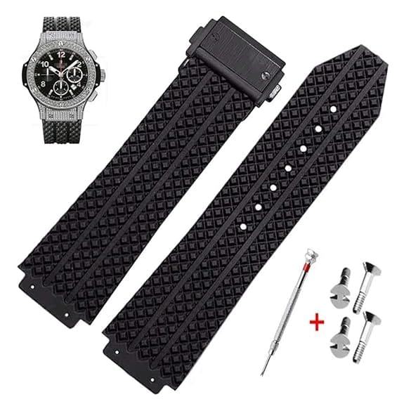Hublot Big Bang & King Power 25mm Black Silicon Watch Strap Kit Hublot Big Bang & King Power 25mm Black Silicon Watch Strap Kit