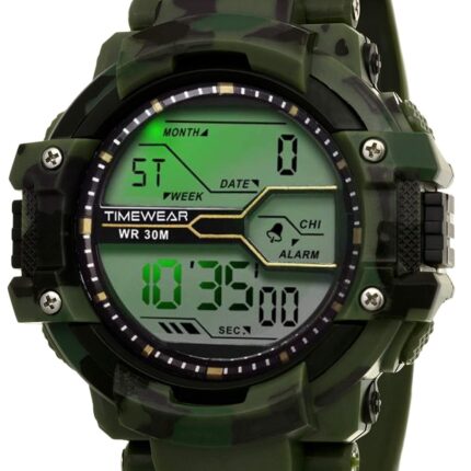 Sport Dual Time Analogue Digital Moon Light Day Date green Dial Multifunction Water proof Trend Fashion