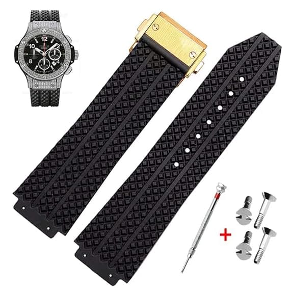 Hublot Big Bang & King Power 25mm Black Silicon Watch Strap Kit Hublot Big Bang & King Power 25mm Black Silicon Watch Strap Kit