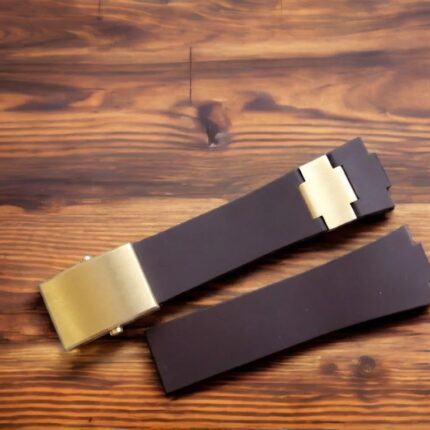 Ulysse Nardin 25x12mm Rubber Strap (Brown) Compatible