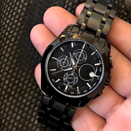 Luxury Quartz Chronograph Watches Stainless Steel Sport Waterproof Wristwatches