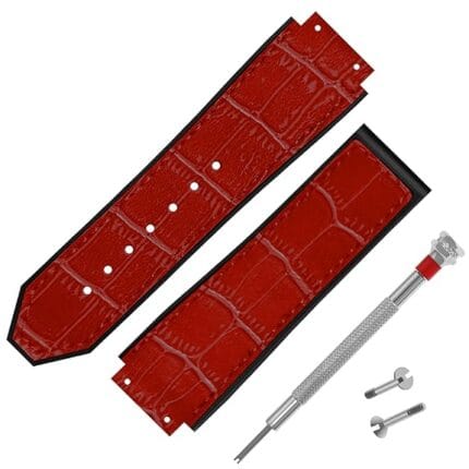Hublot Watches 25mm Red Color Croco Leather Strap