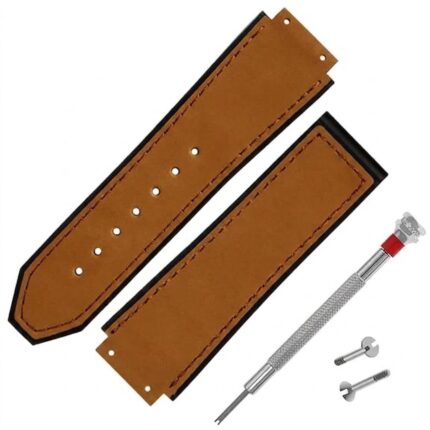 Hublot Watches 25mm Brown Color Leather Strap - Compatible for Hublot Big Bang & King Power Models