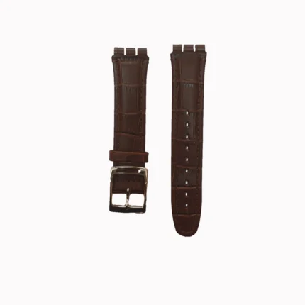 Swatch Compatible strap 22 MM Genuine Leather Watch Strap (Brown)