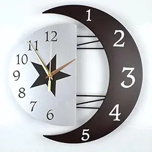 Wooden Designer Latest Wall Clock for Living Room|Bedroom|Drawing Room| Office|Home Decor Size Big(16x16 Inches) Unique Gift for House Warming 146