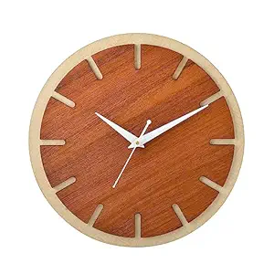 Decorative Silent Non-Ticking Wooden Wall Clock for Home Stylish Latest 12 Inch Designer Wall Clock for Home Living Room Bedroom Office Hall Kitchen