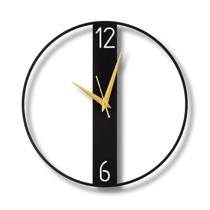 Metallic Analog Wall Clock for Living Room, Bedroom, Kids Room and Kitchen | (40 X 40 CM) | Stylish Latest Home Decor | Black Color (Battery Included)
