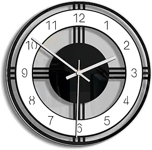 Wall Clock Black Ticking Wall Clocks Battery Operated - Simple Minimalist Acrylic Clock Decorative for Office,Bedroom,Living Room for Home Decor