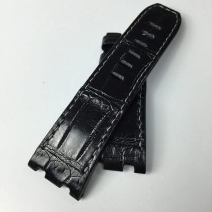 JUDGE Luxury Black Alligator-Grain Leather Strap – Compatible with Audemars Piguet Royal Oak (41mm)