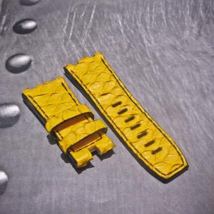 JUDGE Yellow Scale-Texture Leather Strap – Compatible with Audemars Piguet Royal Oak