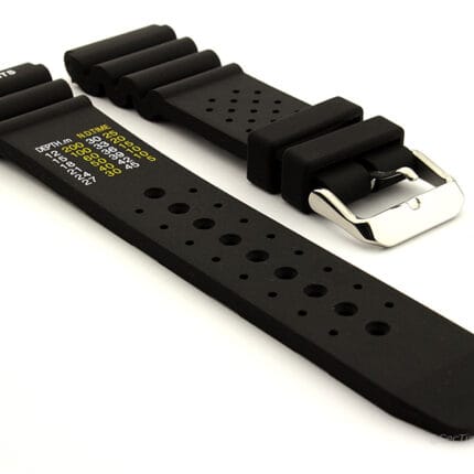 Seiko Watch Strap PRO Black 22mm Compatible