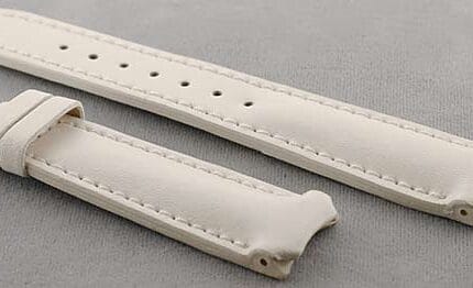 whiltePerforated Watch Strap with Deployment Clasp - Curved End Racing Band Compatible with TAG Heuer Carrera
