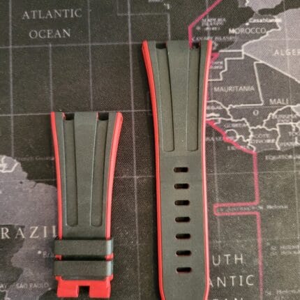 JUDGE Racing Black & Red Dual-Tone Rubber Strap – Compatible with Audemars Piguet Royal Oak Offshore