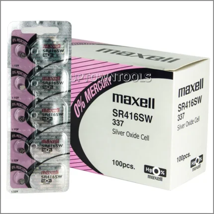 Maxell Battery 10 / SR416SW 1.55V Silver Oxide Button Cell Battery