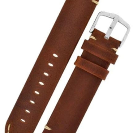 Premium Genuine Leather Replacement Strap – Compatible with Tissot Gentleman & Heritage Series (21mm, brown Alligator Grain